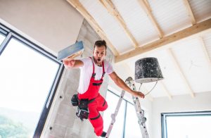 A man falling from a ladder